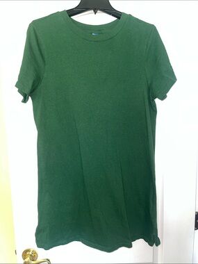 Old Navy Forest Green Short Sleeve T-Shirt Dress